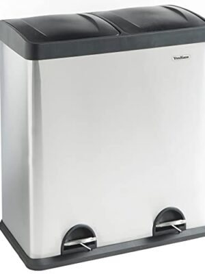 VonHaus Kitchen Bin, 60L Double Recycling Bin for Kitchen